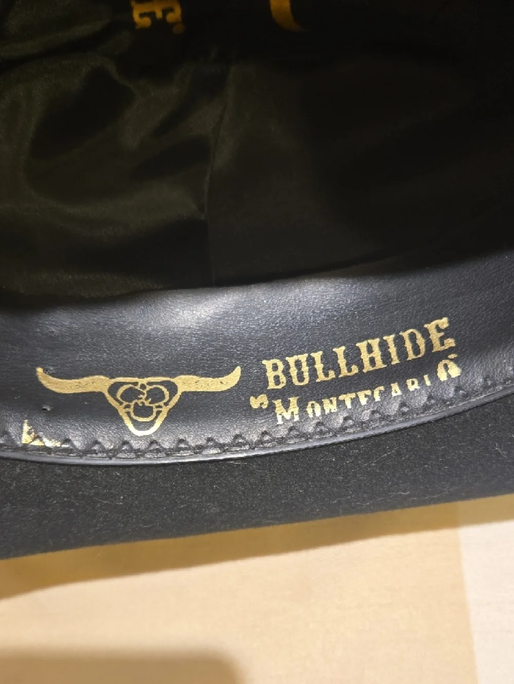 Black Felt Wide-Brim Cowboy Hat with Decorative Band - Picture 7 of 15